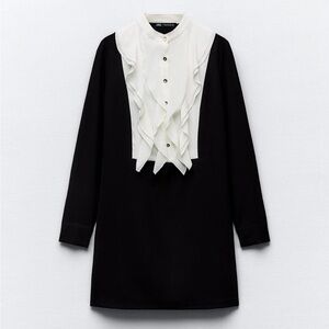 Zara ruffle shirt dress excellent condition size M